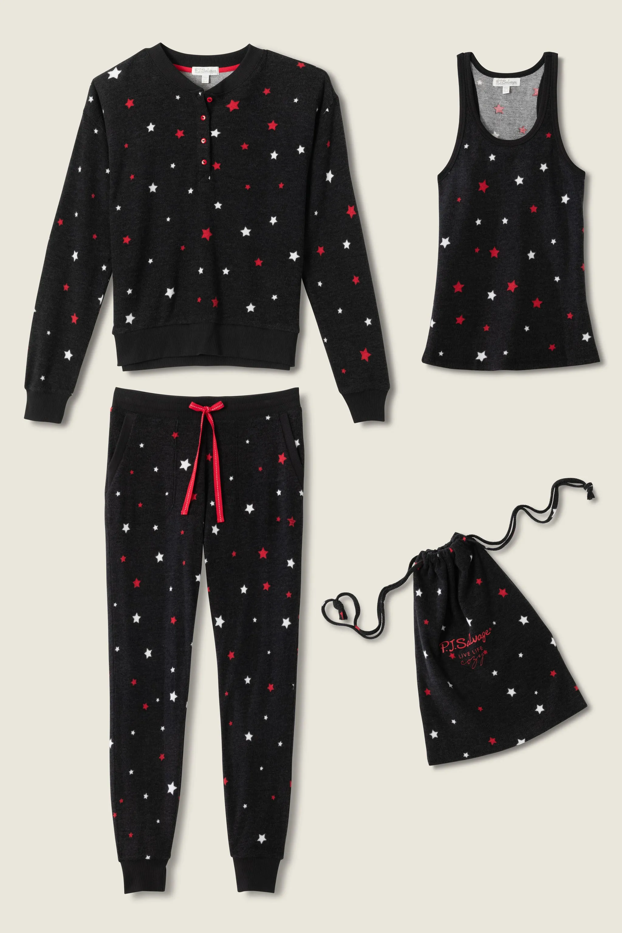 4-Piece Shining Star Waffle Thermal Jammie Gift Set