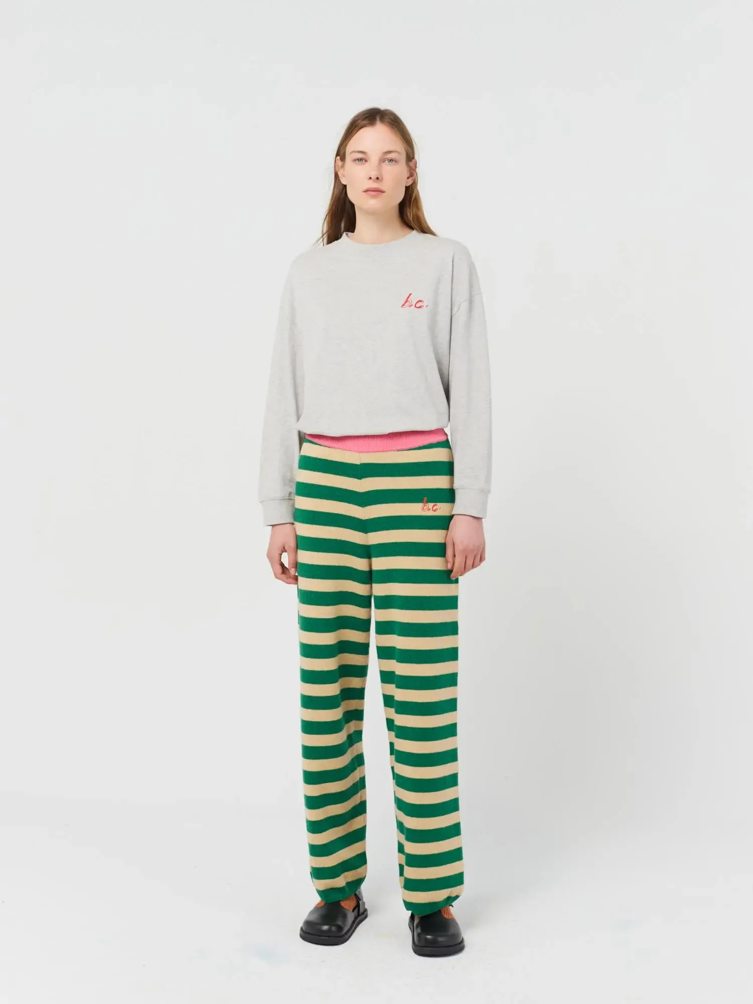 BC stripes knitted pants