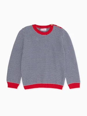 Blue Stripe Bromo Boy Cotton Jumper