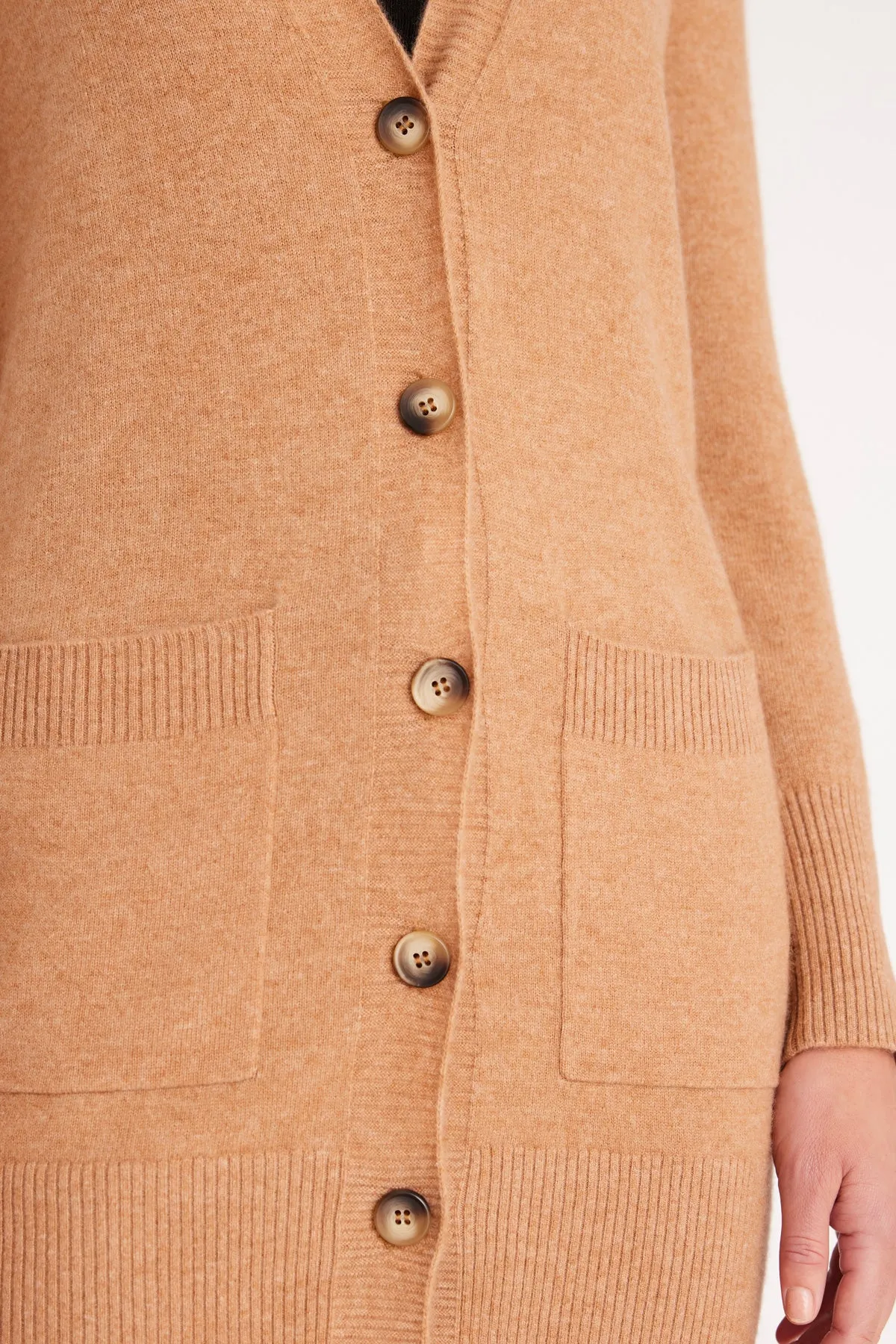 Cashmere Drape Cardigan - Camel