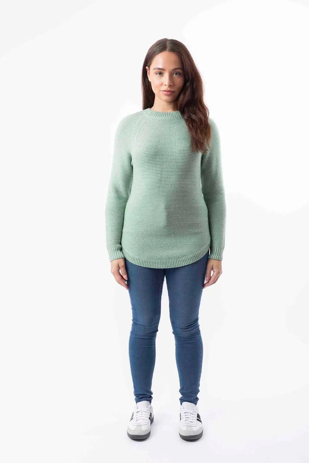 Chunky Lurex Knit Boat Hem Longline Pullover