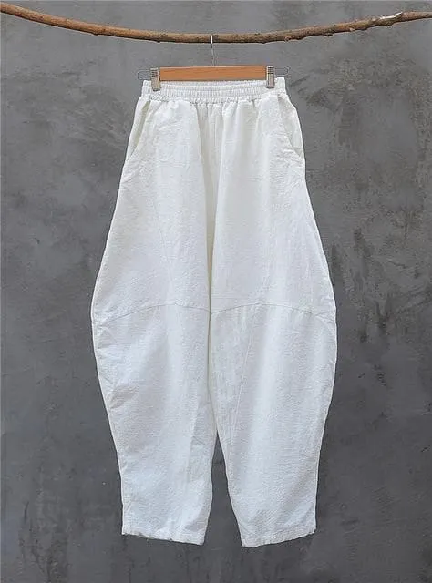 Cotton and Linen Wide Leg Harem Pants  | Zen