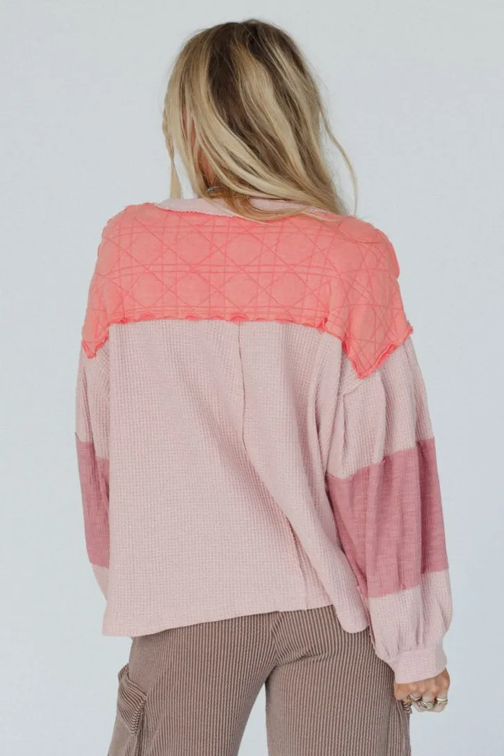 Cozy Oasis Multi Color Top - Coral