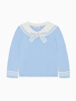 Dusty Blue Claudina Cotton Girl Jumper