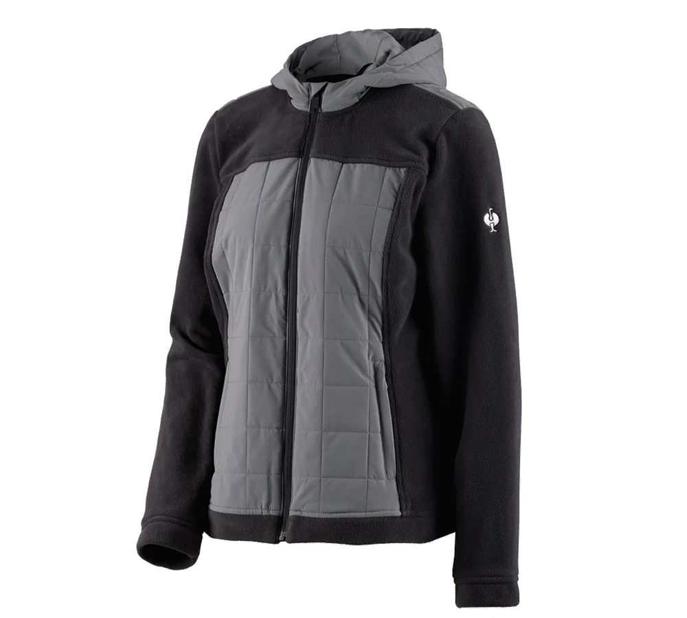 Hybrid fleece hoody jacket e.s.concrete, ladies'