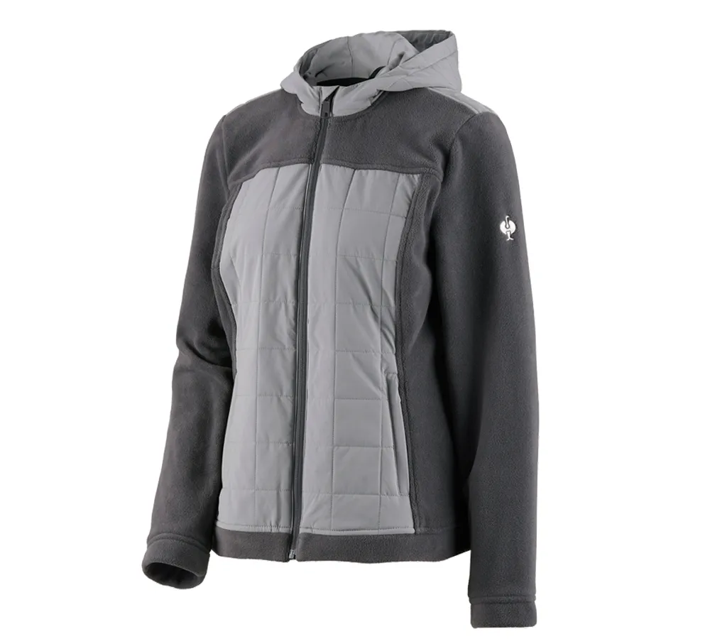 Hybrid fleece hoody jacket e.s.concrete, ladies'