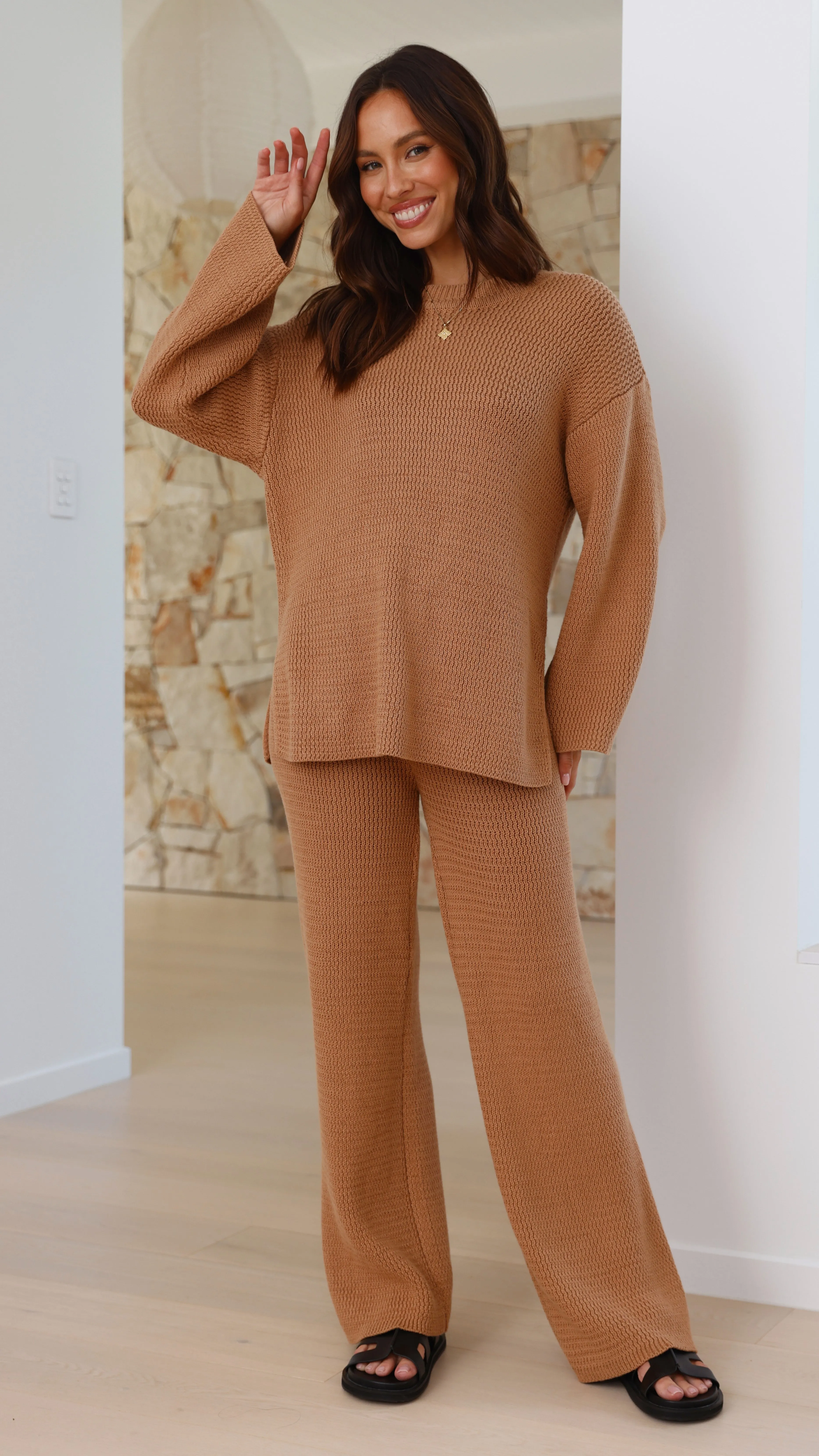 Jachai Knitted Pants - Mocha