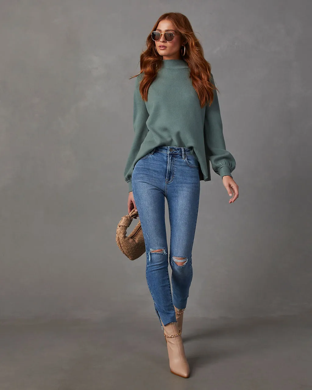 Kaplan Mock Neck Knit Sweater