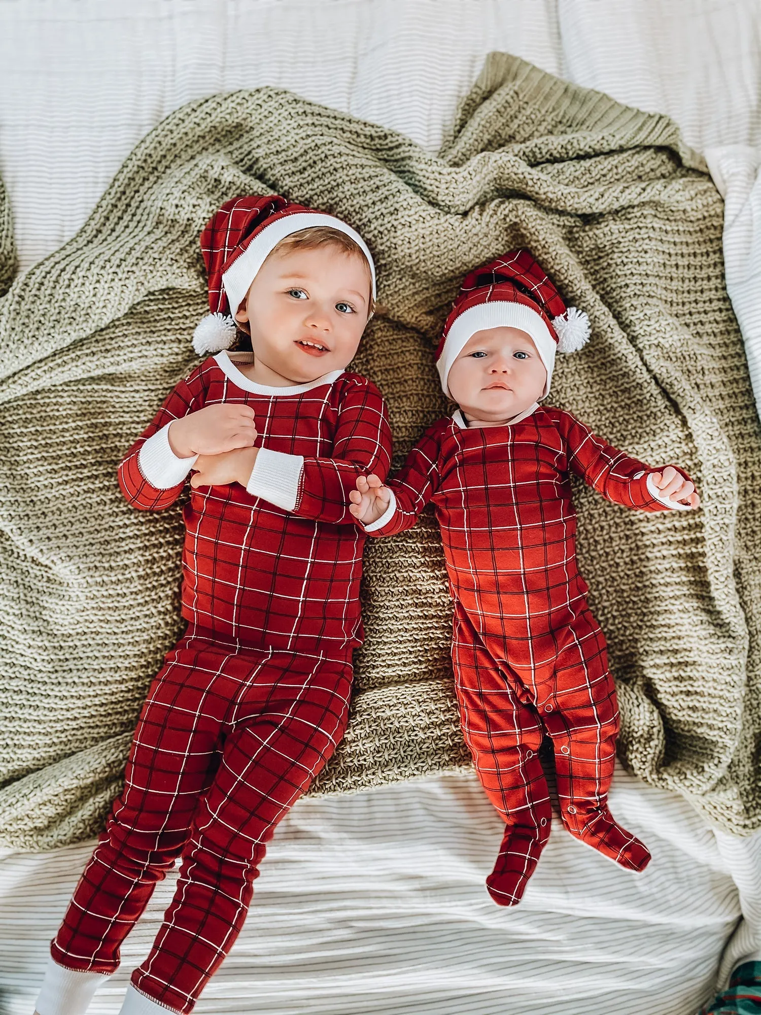 Kids' Organic Holiday PJ & Cap Set