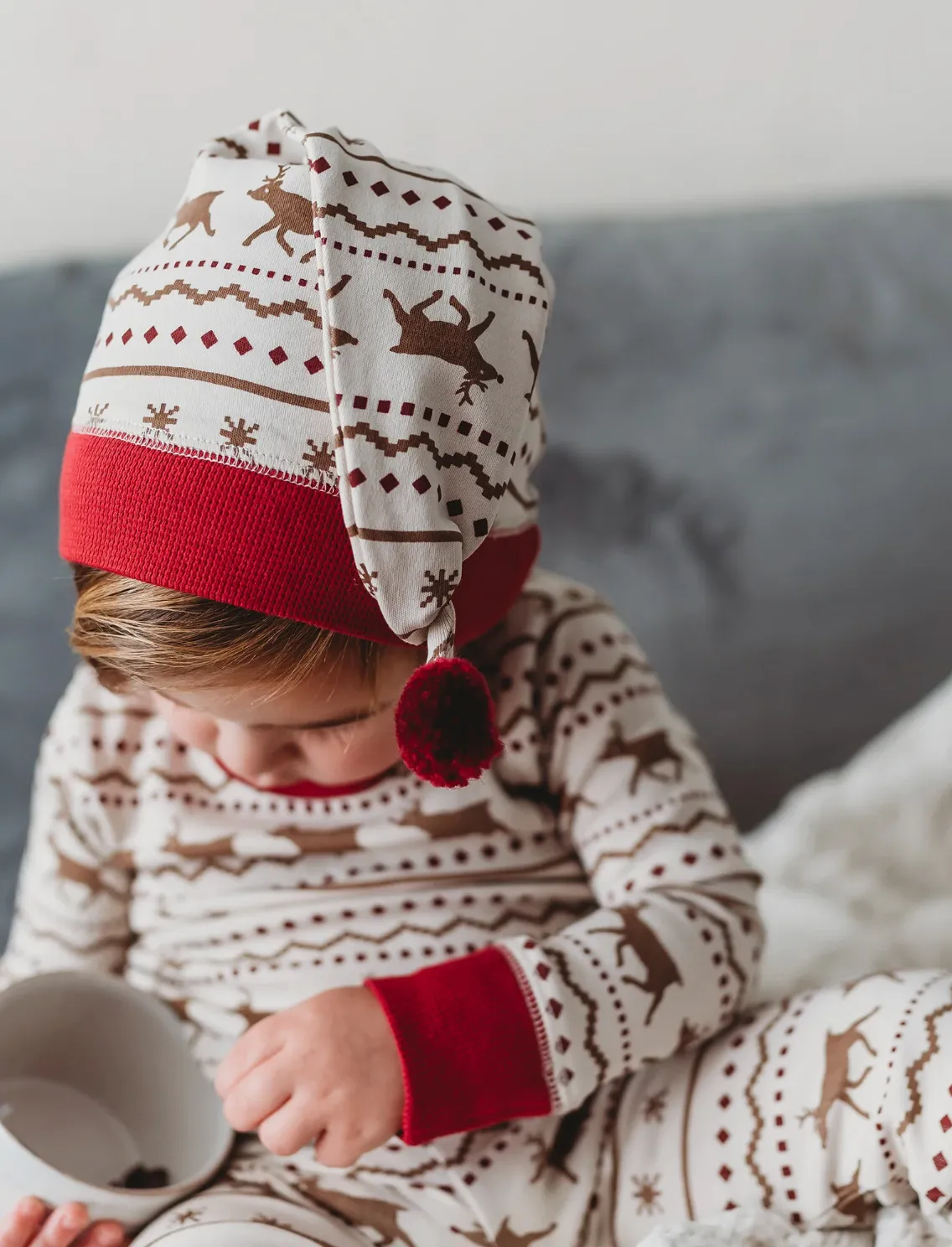 Kids' Organic Holiday PJ & Cap Set