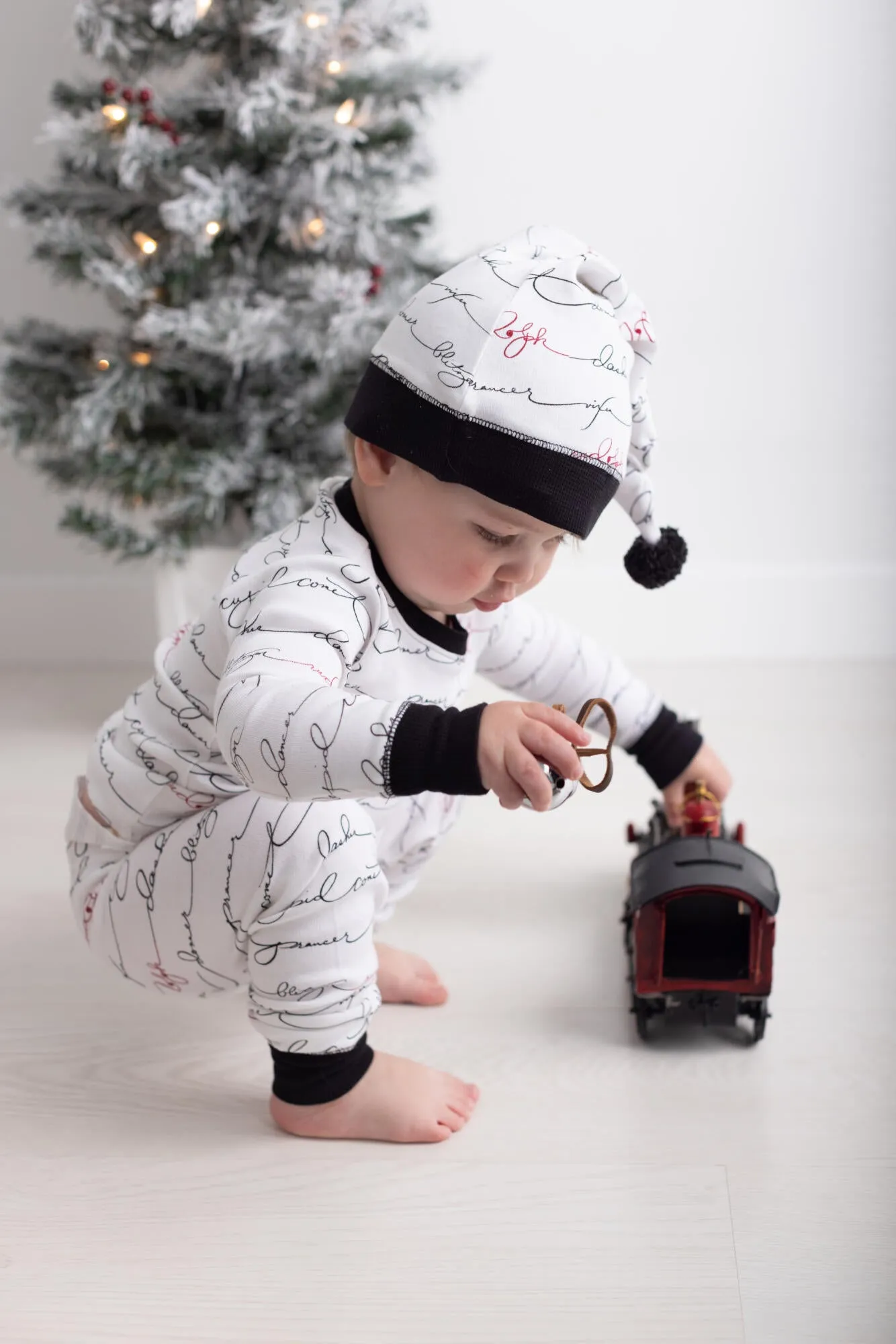 Kids' Organic Holiday PJ & Cap Set