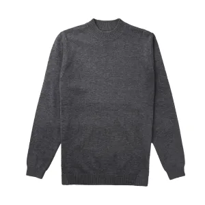 Long Sleeve Mock Neck Sweater by Lorenzo Franco-Charcoal