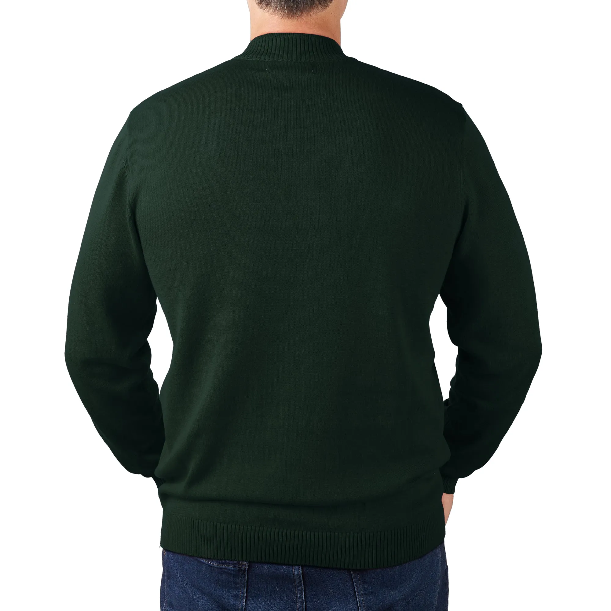 Long Sleeve Mock Neck Sweater by Lorenzo Franco - Hunter Green