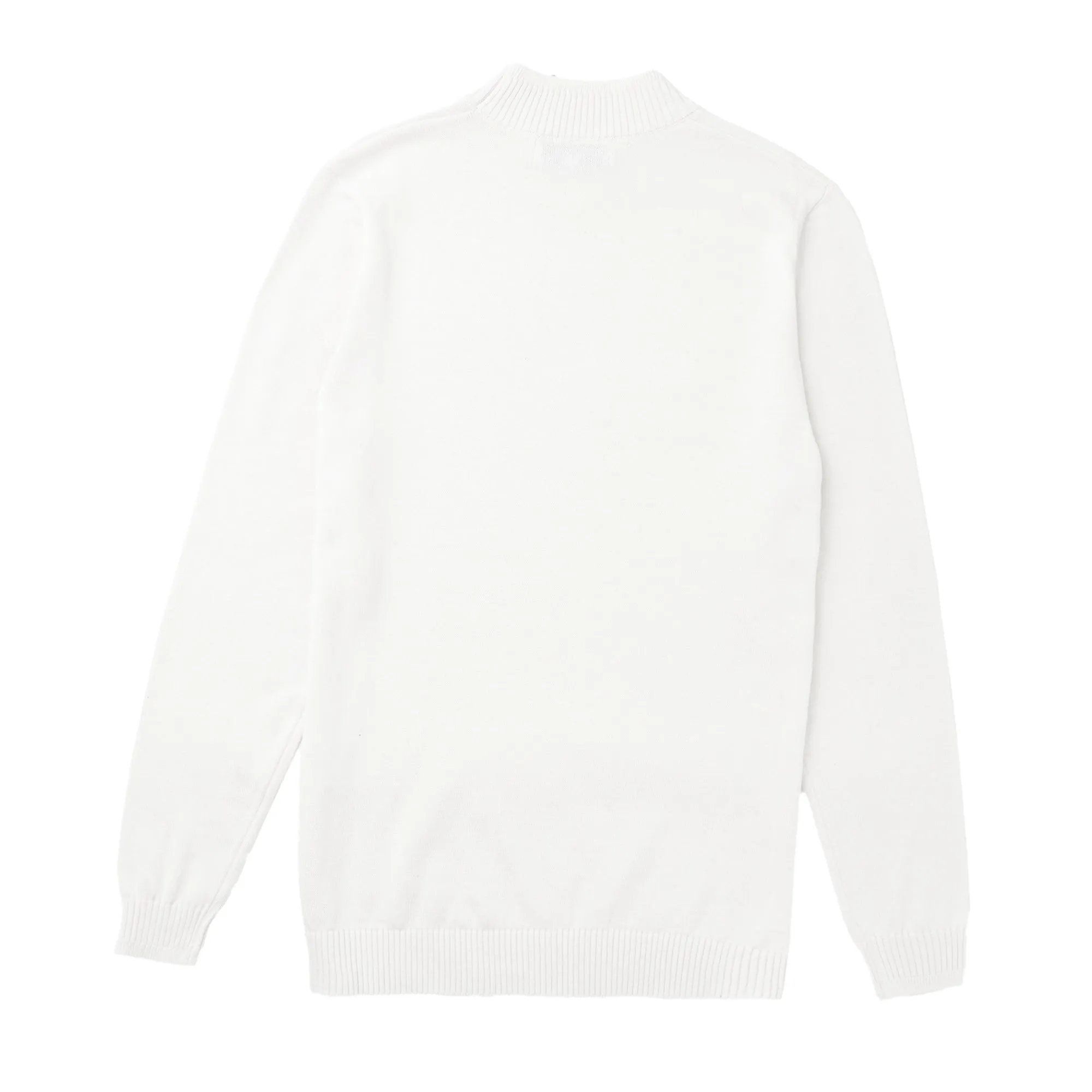 Long Sleeve Mock Neck Sweater by Lorenzo Franco - White