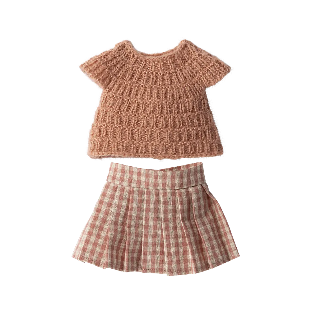 Maileg knitted shirt and skirt, size 3