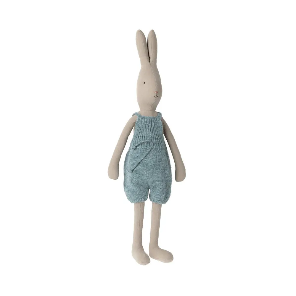 Maileg size 4 rabbit in knitted overalls