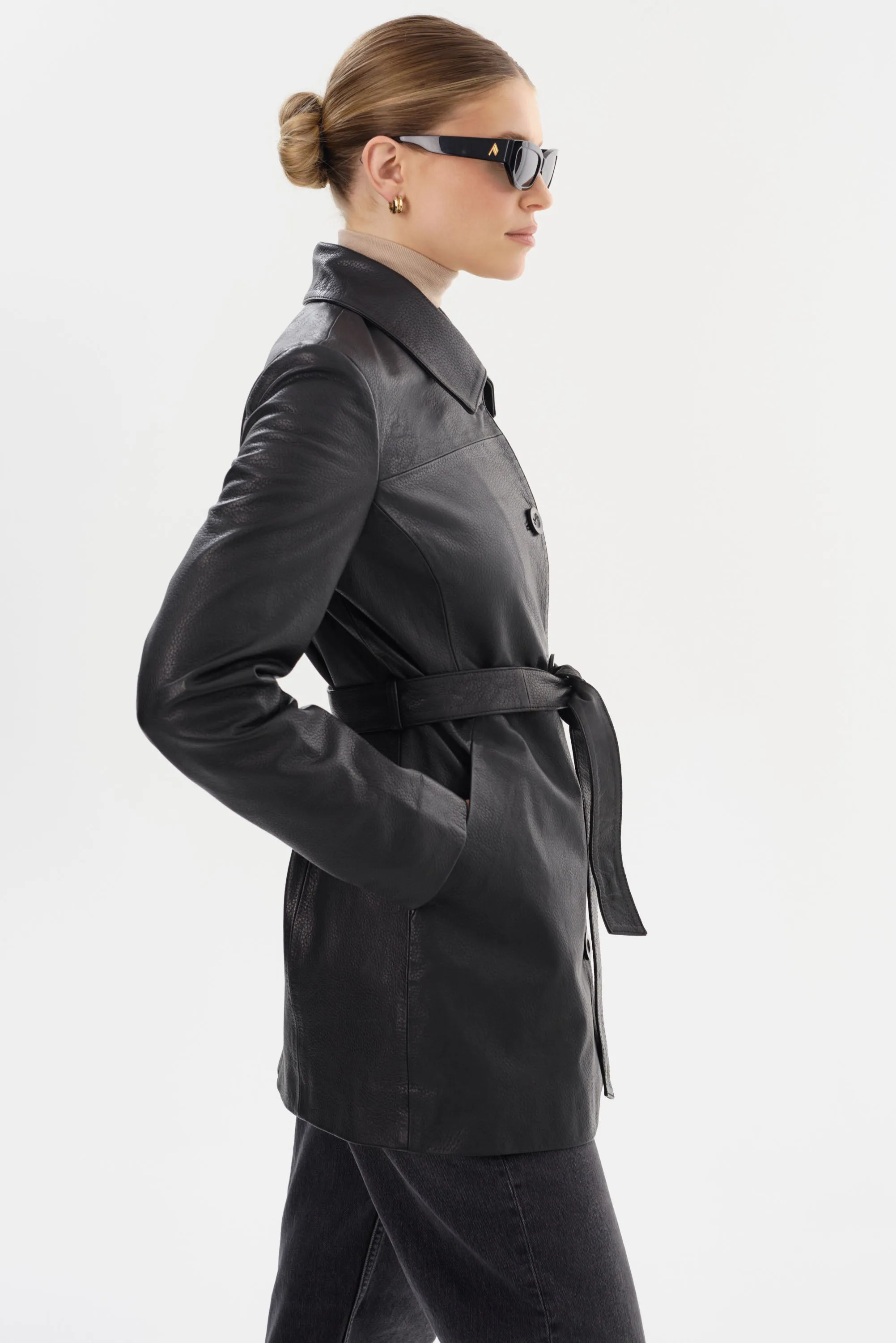 MARLOWE | Leather Trench Coat