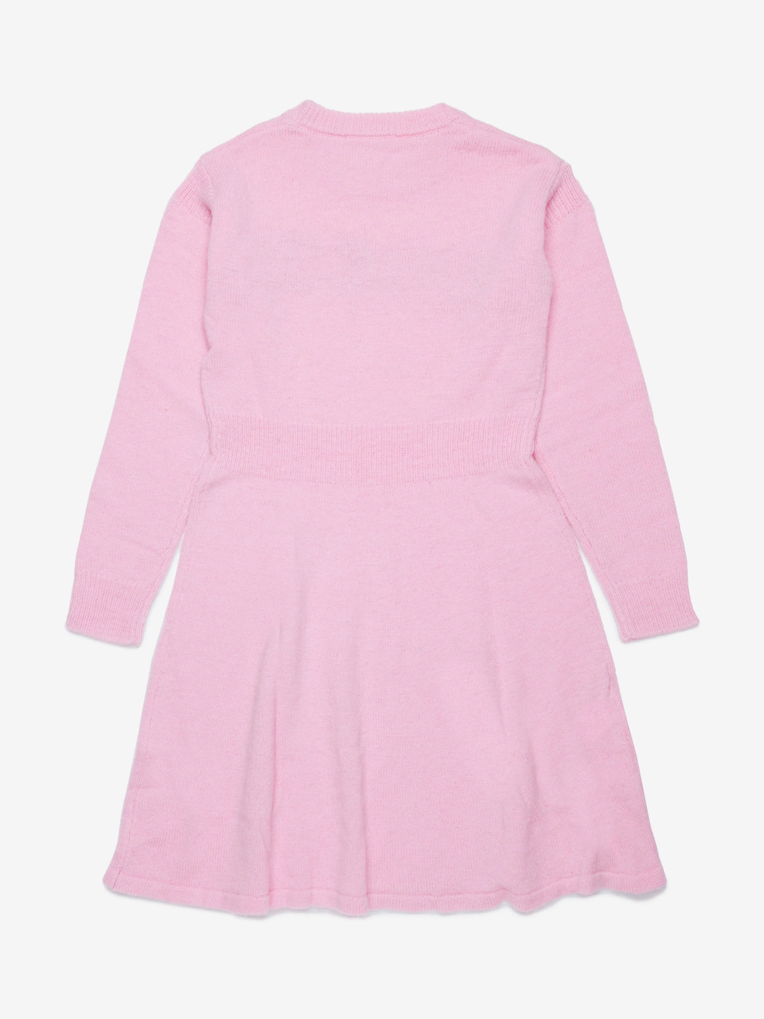 MARNI Girls Knitted Logo Dress in Pink