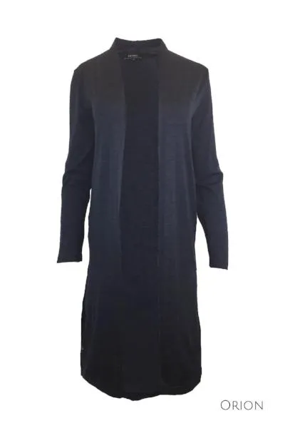 MERINO LONGLINE CARDIGAN WITH SPLIT HEM LONG SLEEVES ORION