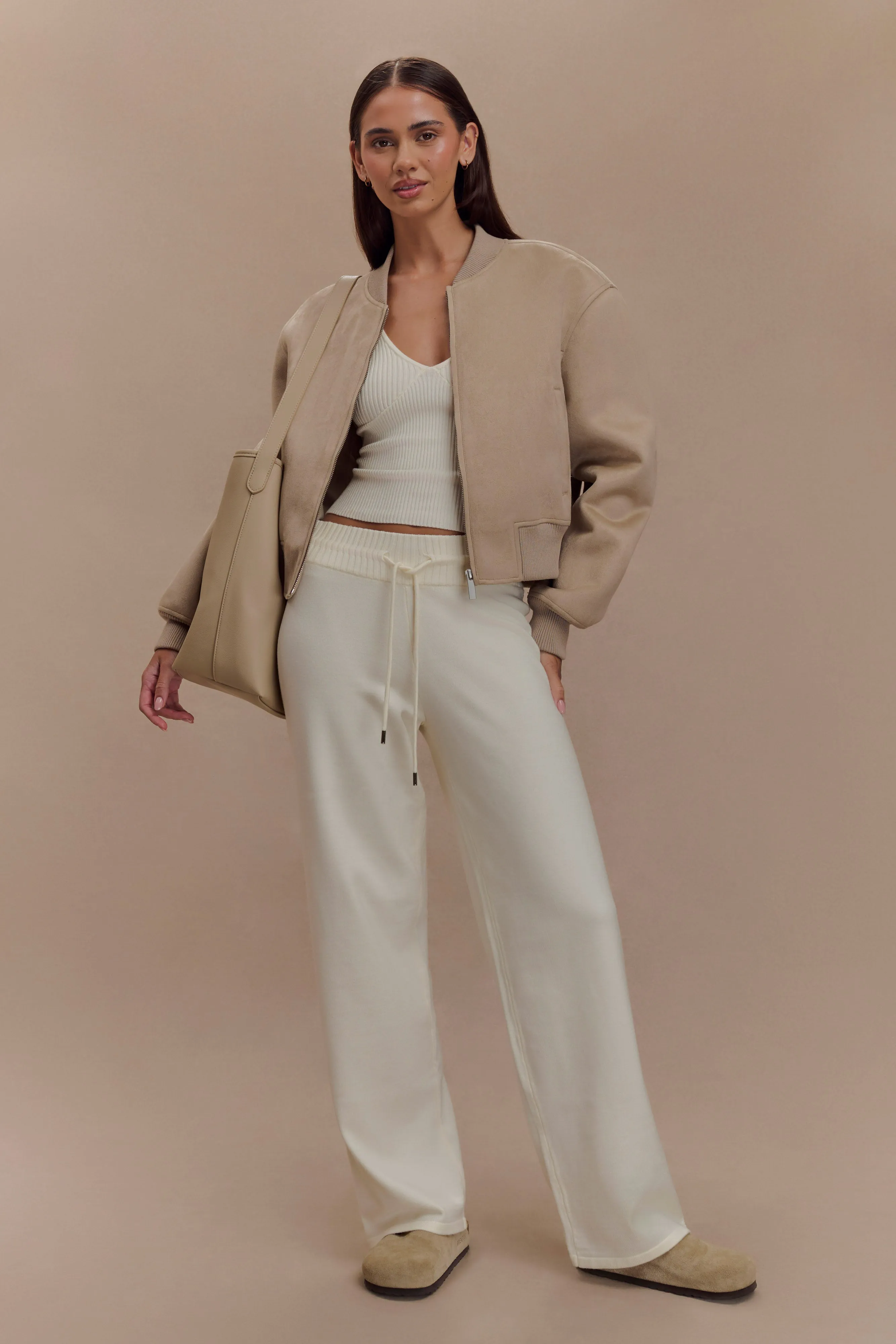 Natalya Knit Wide Leg Pants - Ivory