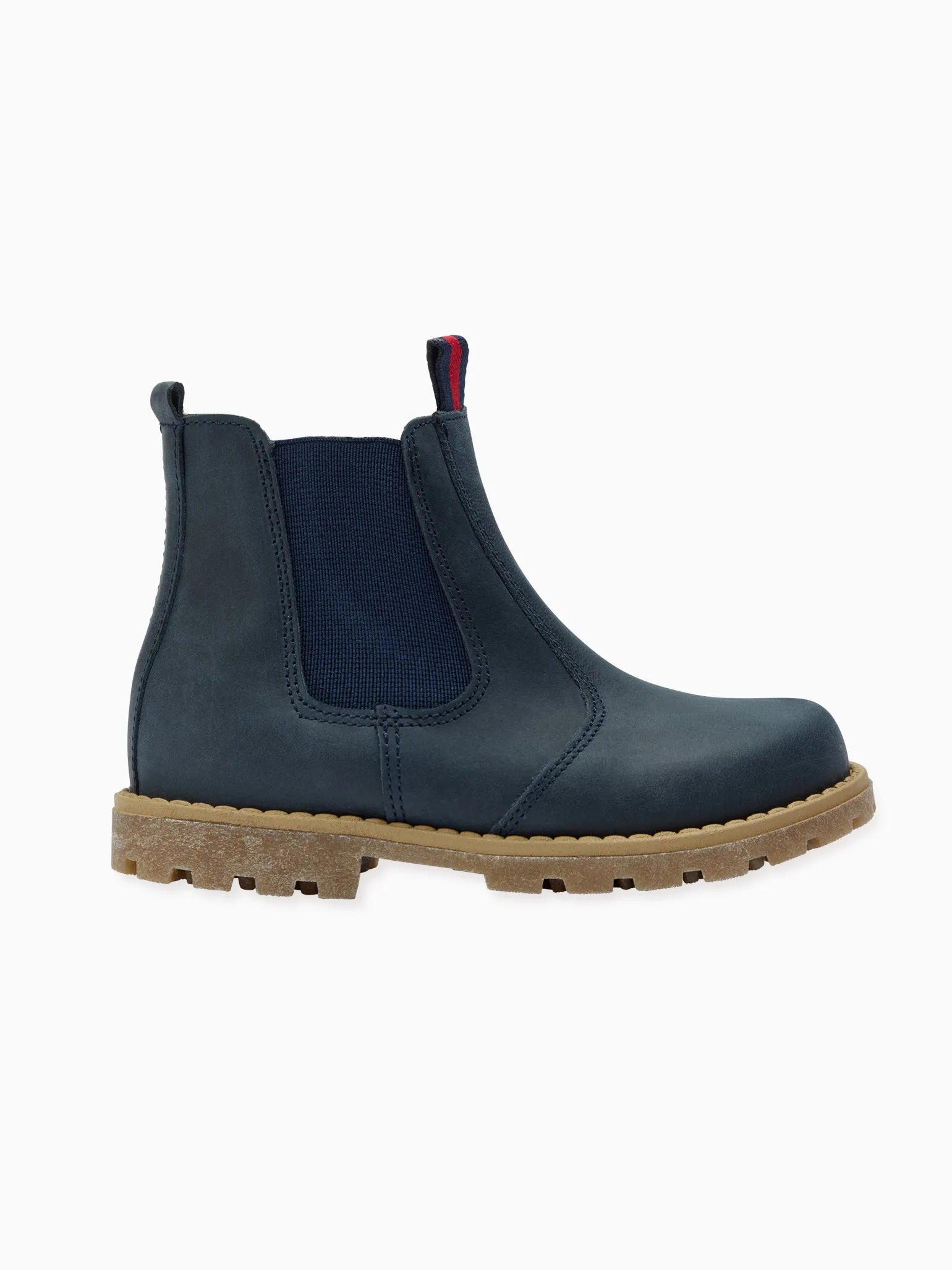 Navy Leather Chelsea Boots