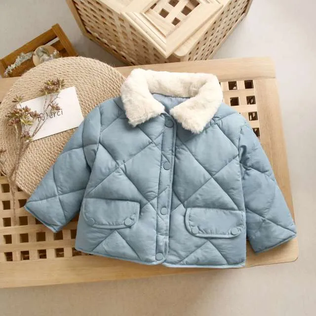 New Winter Children's Warm Cotton Jackets Girls Clothes Kids&Babys Rabbit Fur Collar Coats Korean Style For Boys Outerwears