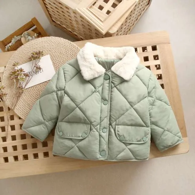 New Winter Children's Warm Cotton Jackets Girls Clothes Kids&Babys Rabbit Fur Collar Coats Korean Style For Boys Outerwears