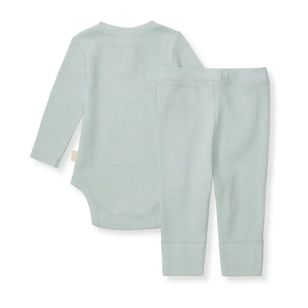 Organic Cotton Thermal Top & Pant Set - Cloudy