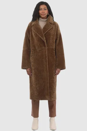 Reversible Textured Shearling Lamb Short Coat