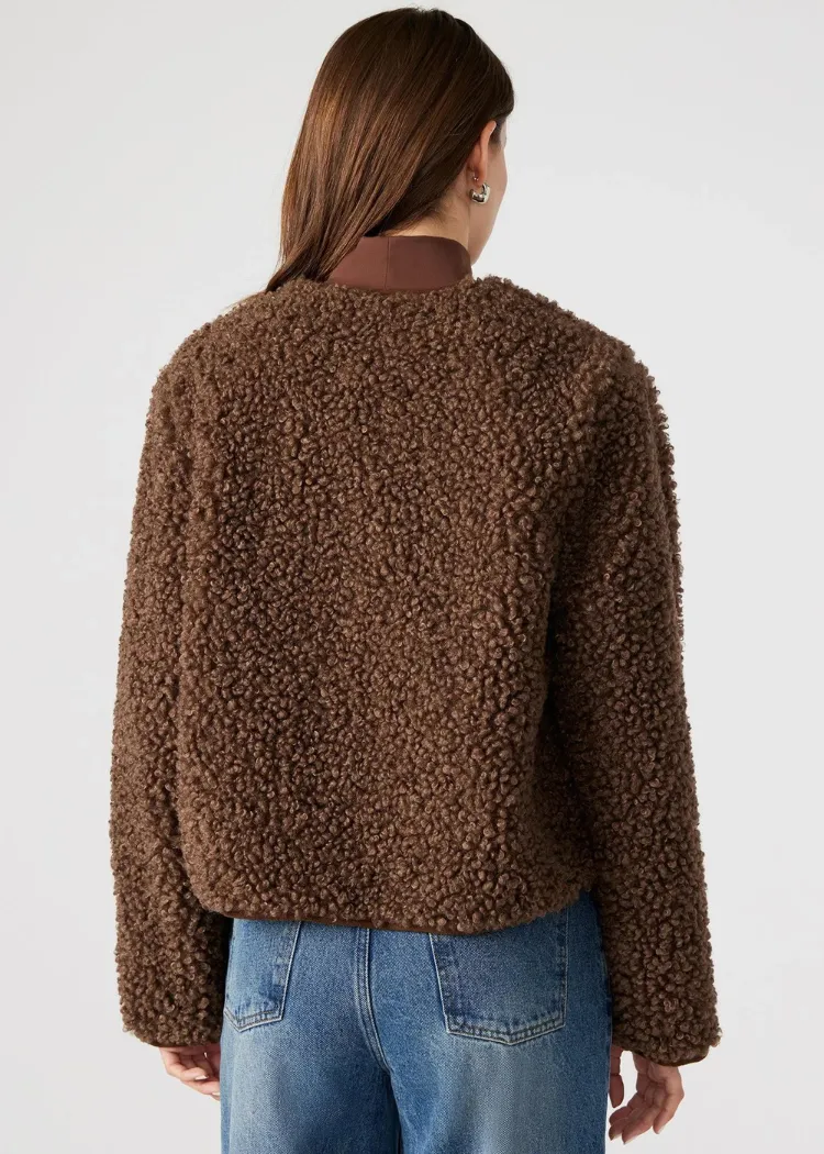 Steve Madden Teddy Jacket- Mocha ***FINAL SALE***