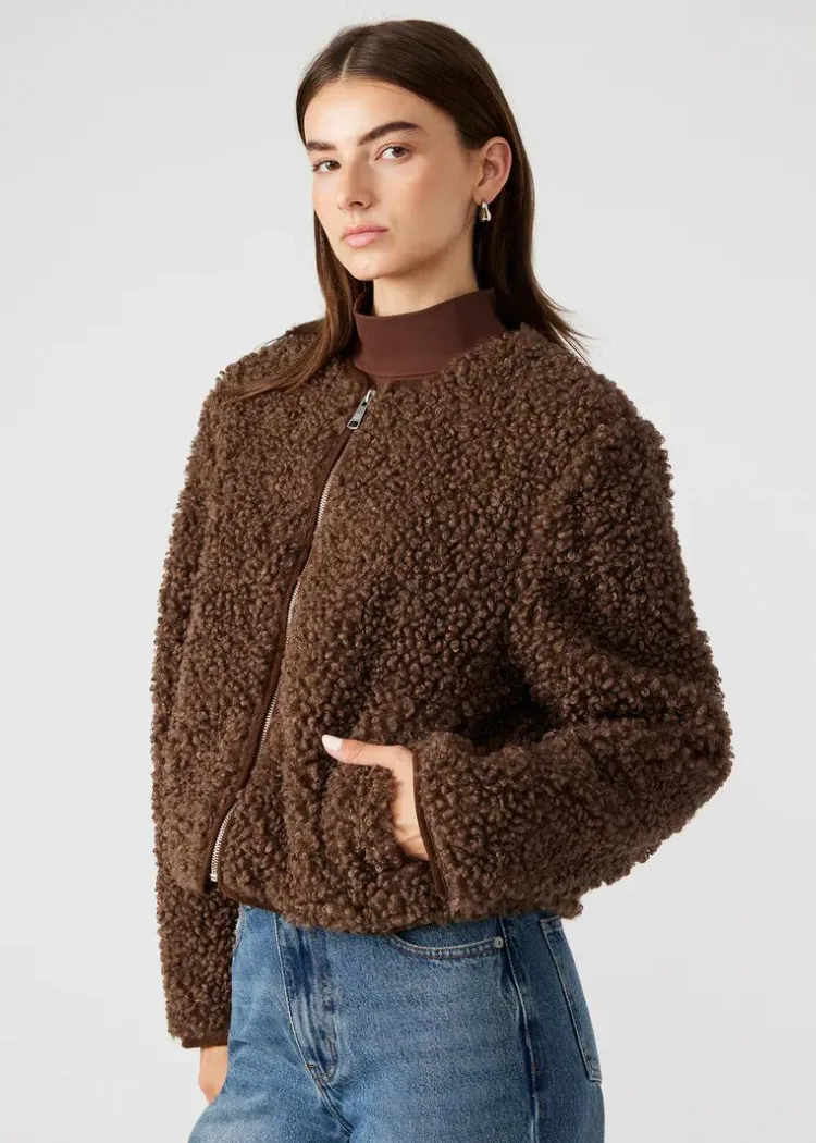 Steve Madden Teddy Jacket- Mocha ***FINAL SALE***