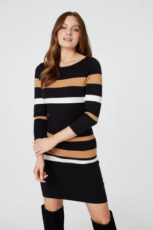 Striped Bodycon Knit Dress