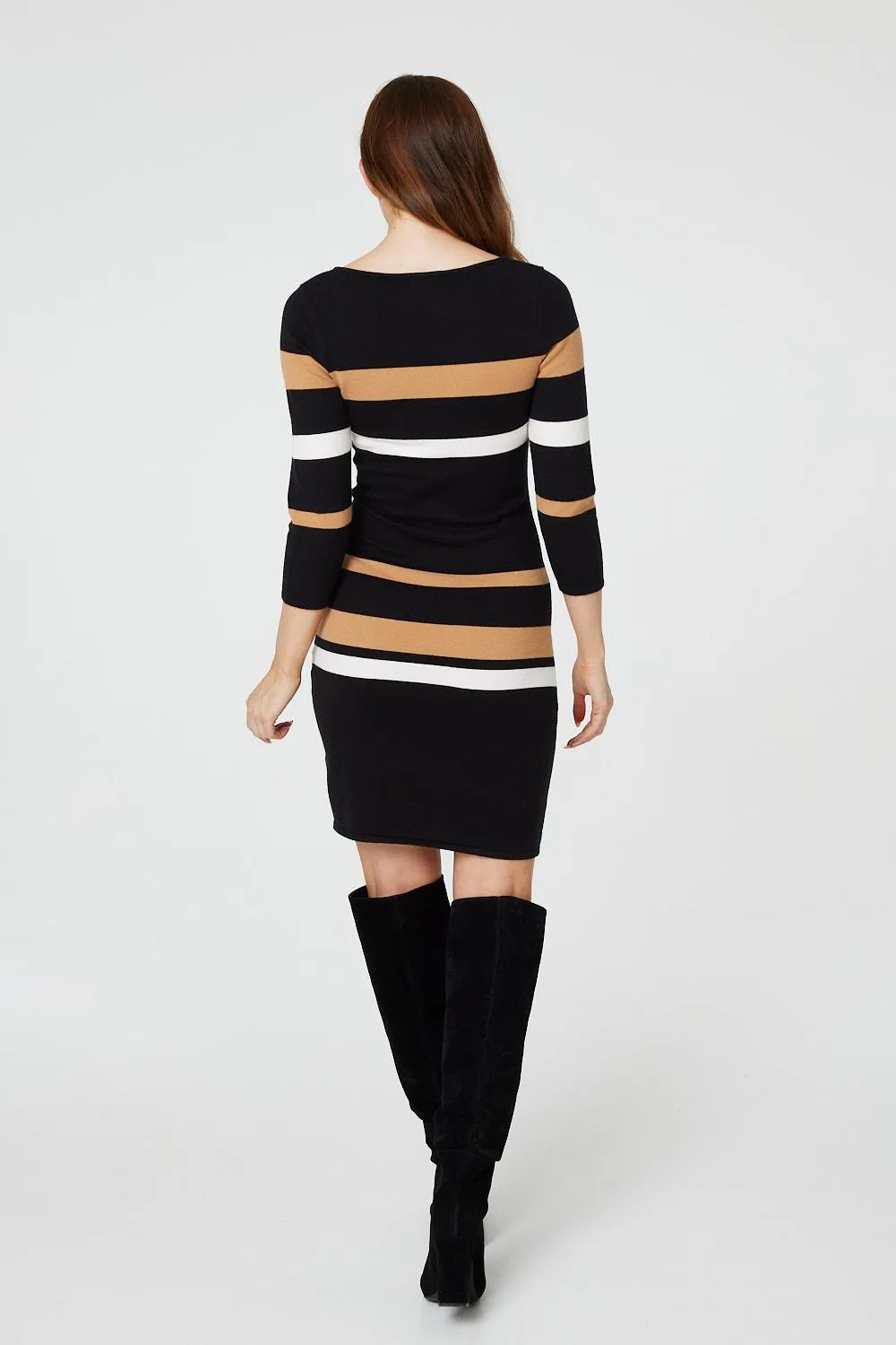 Striped Bodycon Knit Dress