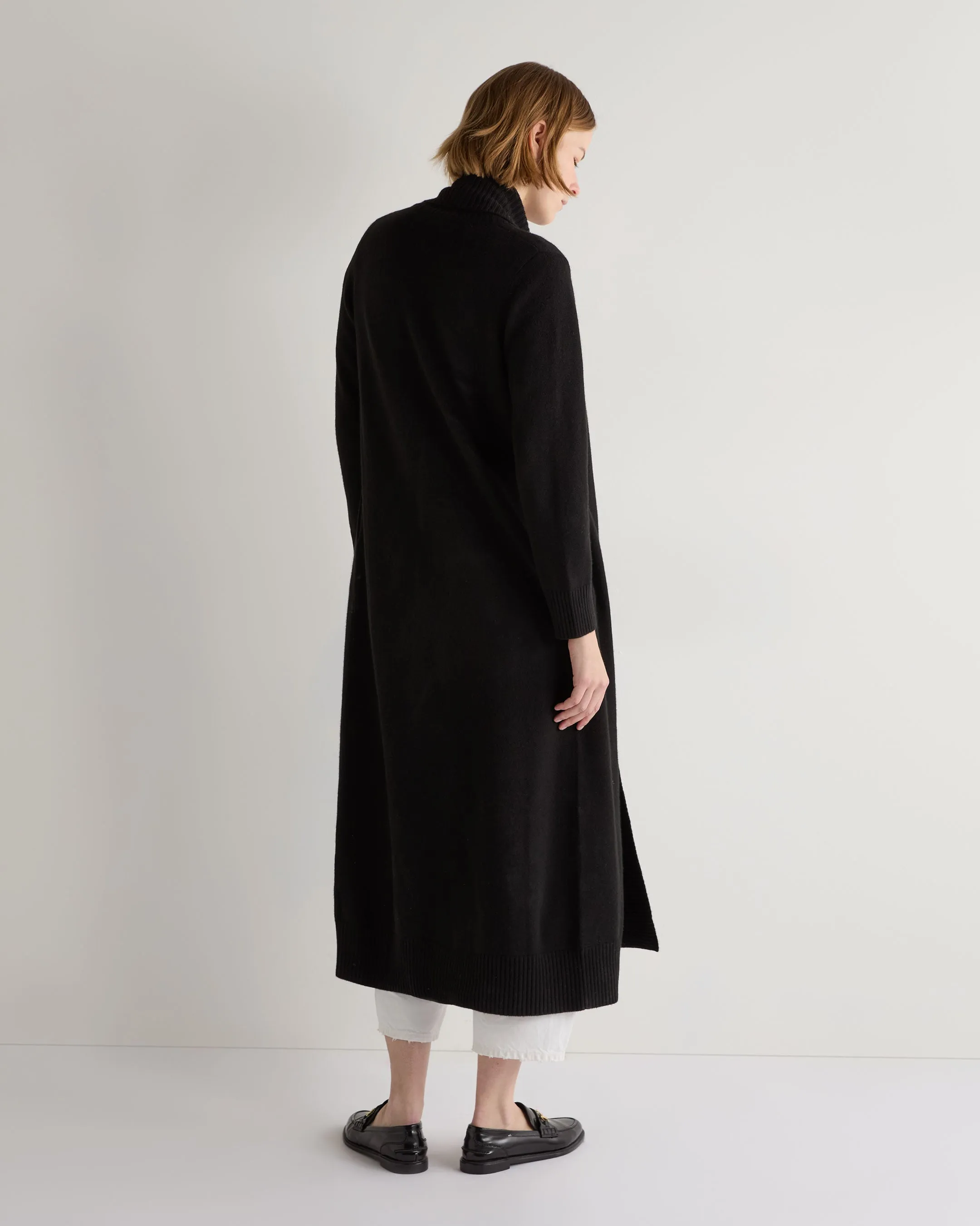 Women's Longline Cashmere Cardigan Black